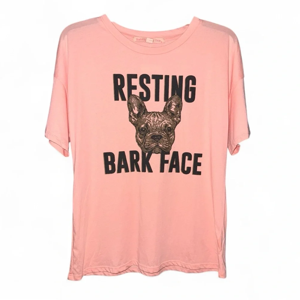 NWT! Rebellious One “Resting Bark Face” Graphic Tee – Size Small